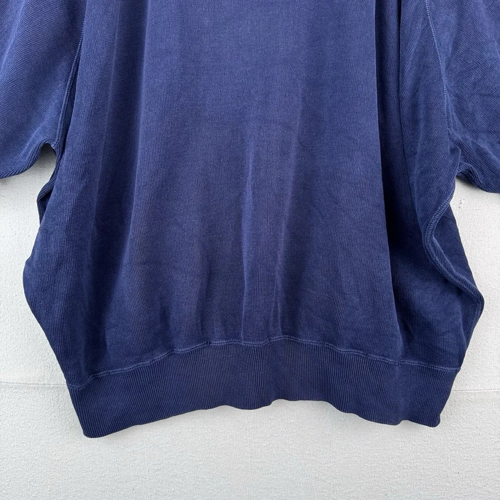 90's‎ Vtg Polo Ralph Lauren Raglan Short Sleeve Sweatshirt Blue XL *Distressed